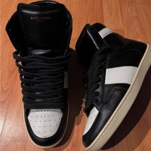 Saint Laurent Two-Tone High-Top Sneakers